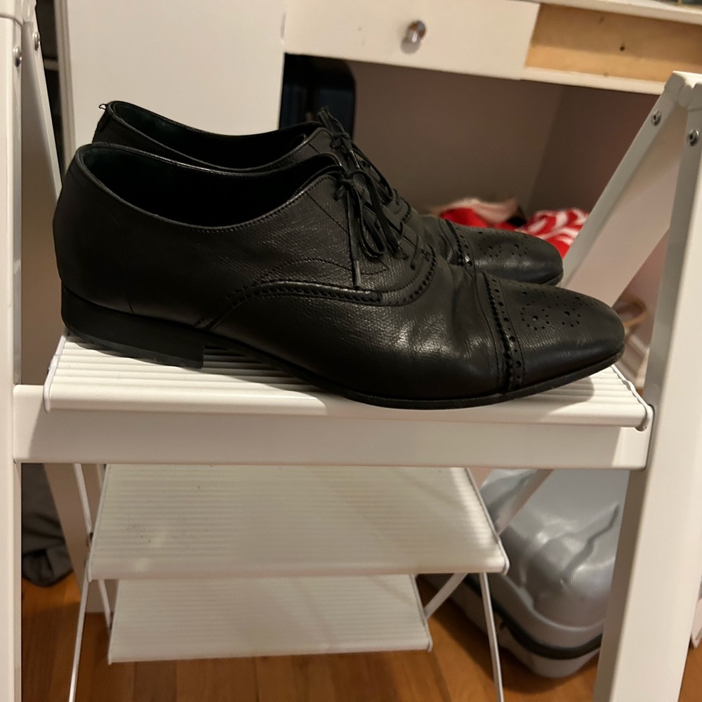 Salvatore Ferragamo Black Leather Oxfords